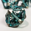 DnD Metal Dice Set - Dragon Hollow Blue Zinc Alloy 7pc Polyhedral Dice for Dungeons and Dragons RPG with Display Box 3