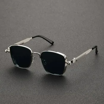 Nuovo arrivo Vintage Hip Hop Occhiali da sole quadrati Donna Uomo Punk Occhiali da sole Occhiali Oculos De Sol per uomo Donna Occhiali in metallo 1