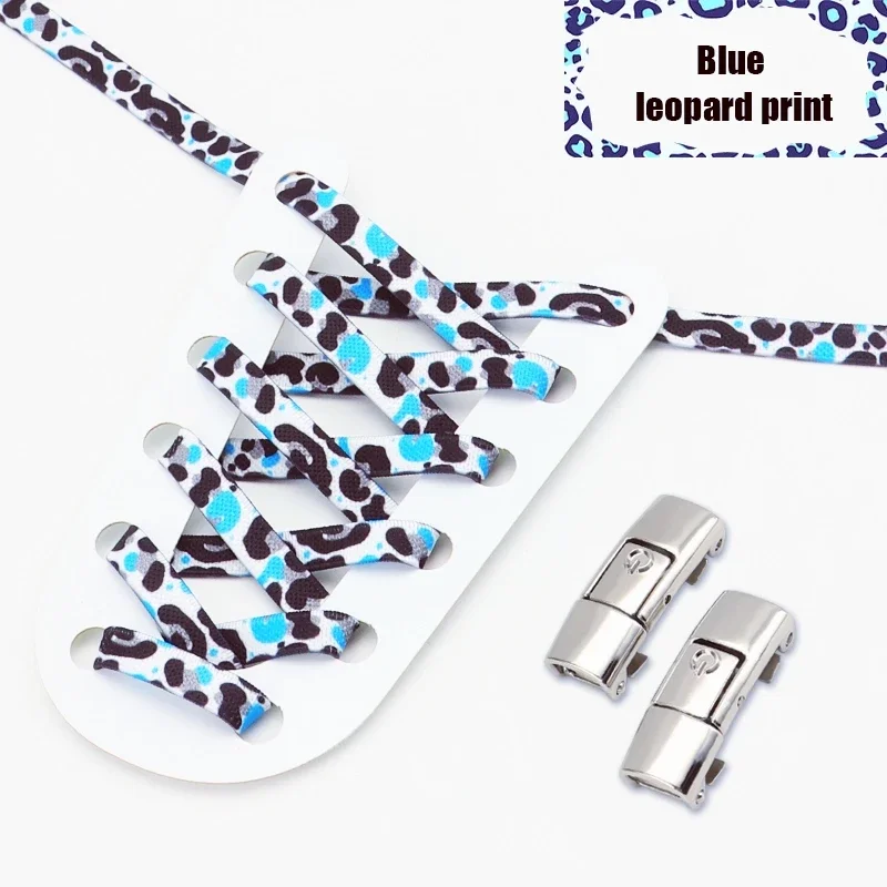 Leopard Print No-Tie Elastic Shoelaces - 1 Pair