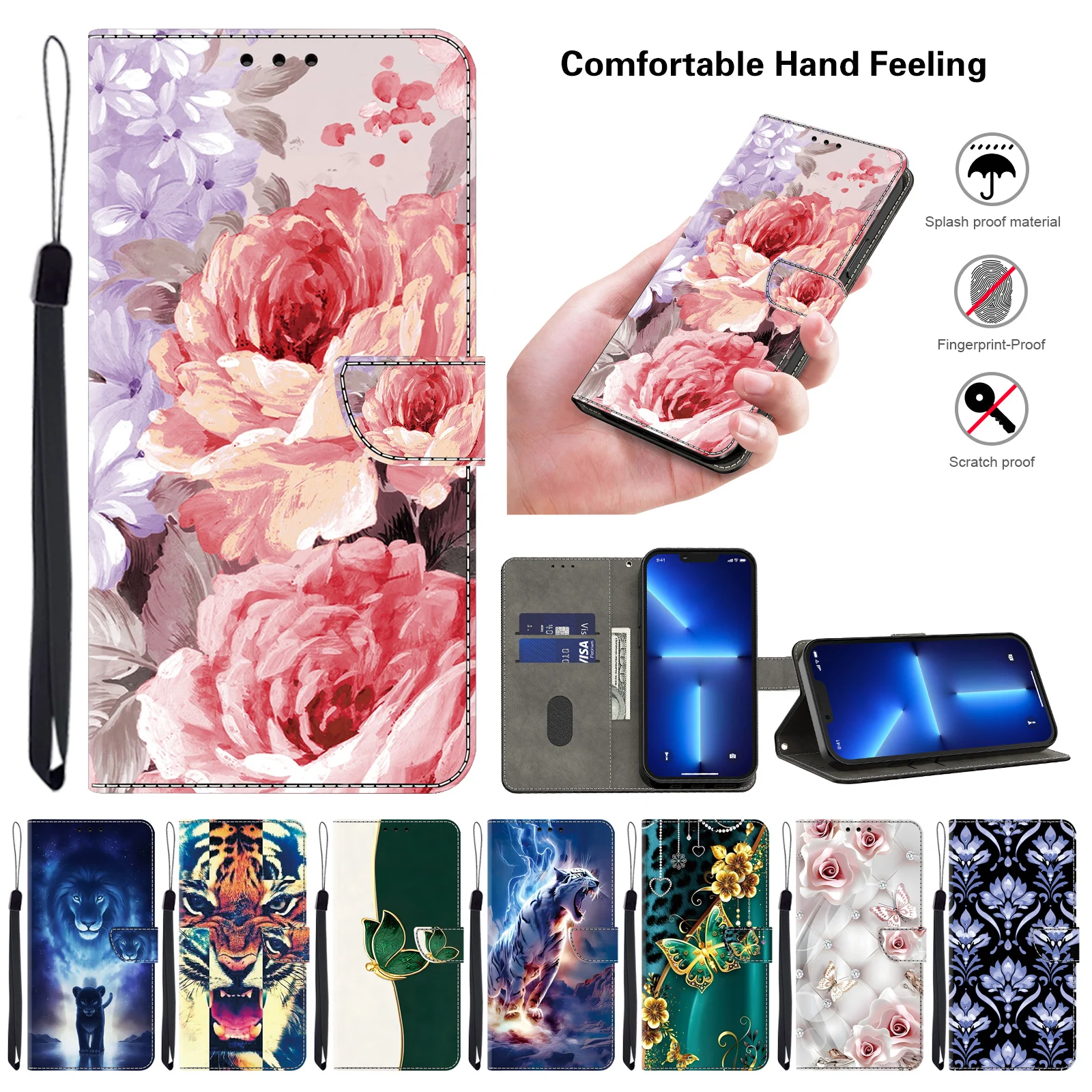 Étui portefeuille en cuir à rabat magnétique, pour Oppo A11 A15 A16 A17 A18 A35 A38 A52 A54 A55 A58 A72 A74 A78 4G/5G
