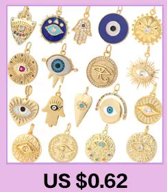 Heart Greek Eye Gold Color Pendant Charms for Diy Earrings Necklace Bracelet Evil Blue Eye Charms for Jewelry Making Supplies