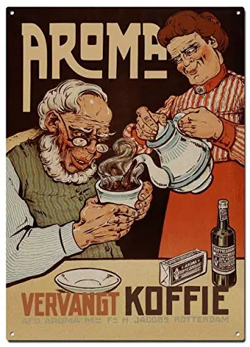 

STYSLS Coffee Vintage Metal Tin Signs, Coffee Vintage Colorfast Posters, Decorative Signs Wall Art Home Decor