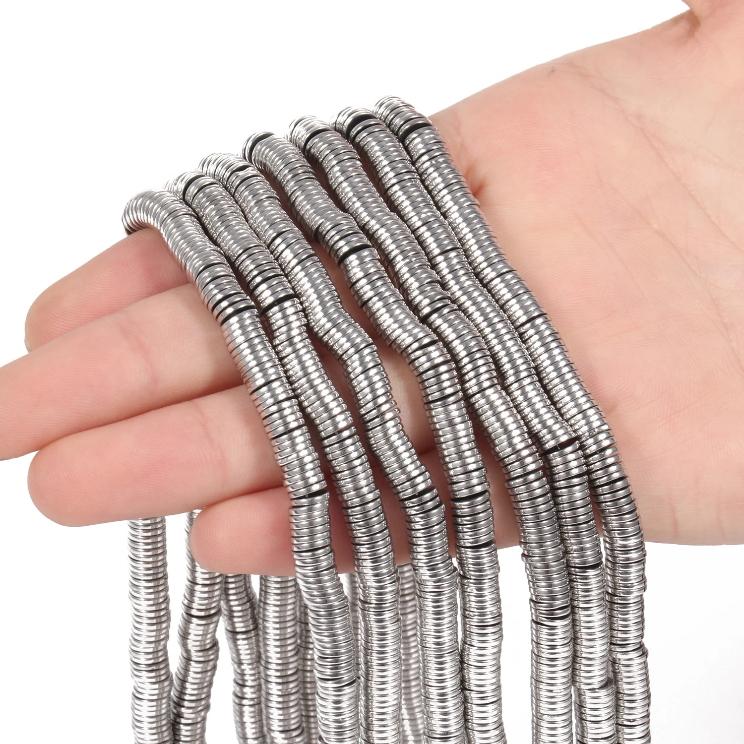 AAA+ Rhodium Hämatit Perlen Natürliche Kreuz Pfeil Runde Blume Reis Form Stein Perlen Für Schmuck Machen Armbänder Halskette 15" – Detail 16