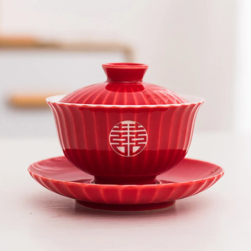 Chinese Tea Gift Set Service, Porcelain Kettle, Tea Pot, Cups Tray for Adults, Men, Women Tea Ceremony, Wedding Party, Home De