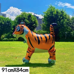 Animal - Themed Aluminum Balloons with Wheels - Kids Outdoor & Home Party Decor - Other (Wheeled Tiger )