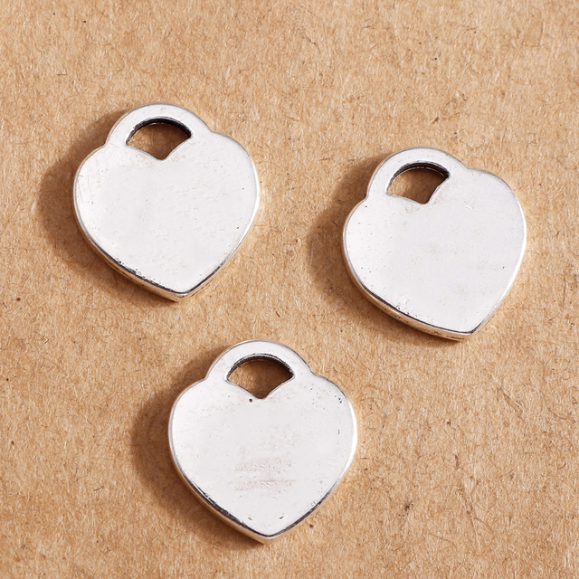 19*21mm Gold Silver Color Love Charm Heart Necklace  Earrings Pendants Making Valentine's Day Jewelry Findings