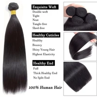 Tissage en lot brésilien 100% naturel lisse noir naturel, 8-30 pouces, 12A, Extensions de cheveux, lots de 1/3/4 pièces 2