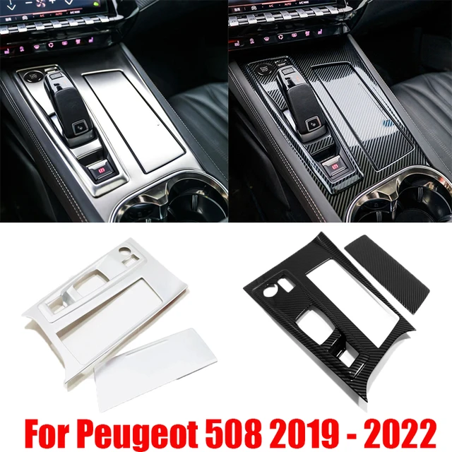 Couvercle de panneau de changement de vitesse en fibre de carbone,  décoration de voiture, garniture, accessoires intérieurs, style de voiture,  KIT 3008, ight2016-2018, 2019, 2020 - AliExpress