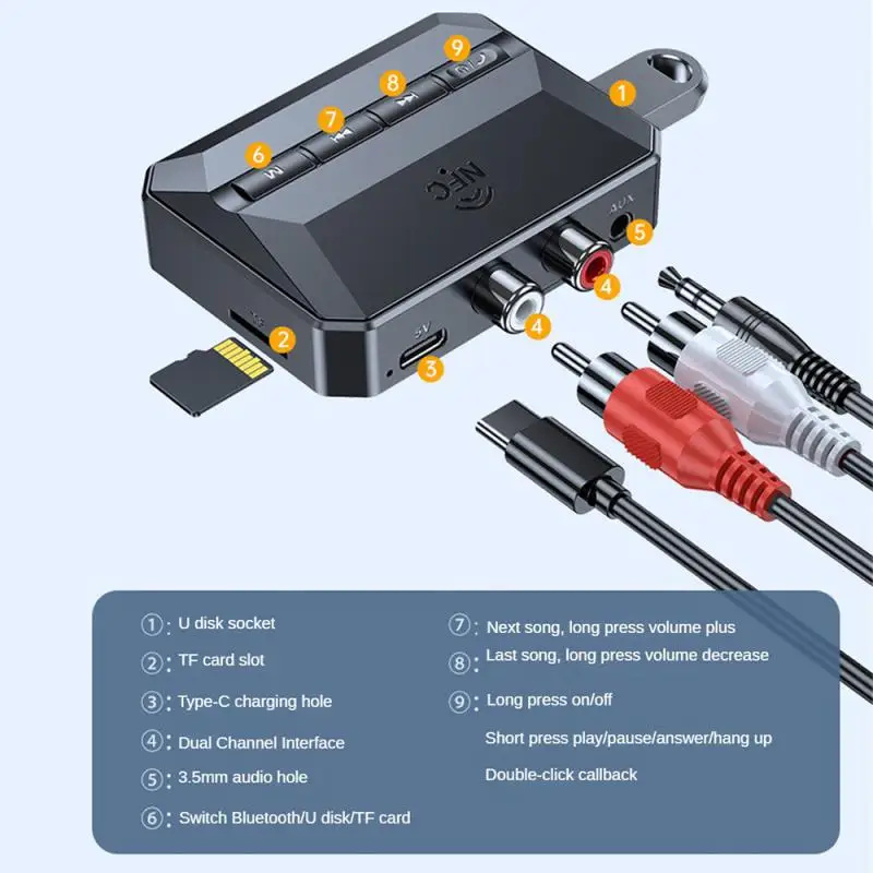 

Wireless Connector Convenient Enhance Sound Quality High Definition Audio Easy Installation Broad Compatibility Adapter Durable