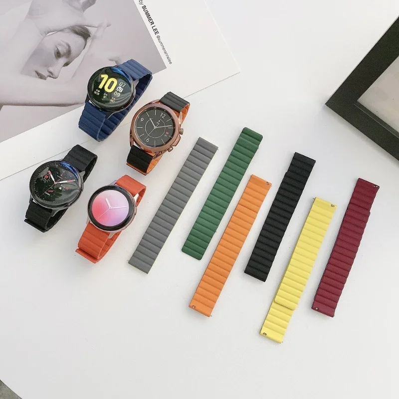 

Ремешок силиконовый без зазоров для Galaxy Watch 4 5 40 мм 44 мм, магнитный браслет с изогнутым концом только для Samsung Galaxy Watch 4 Classic 46 мм 42 мм