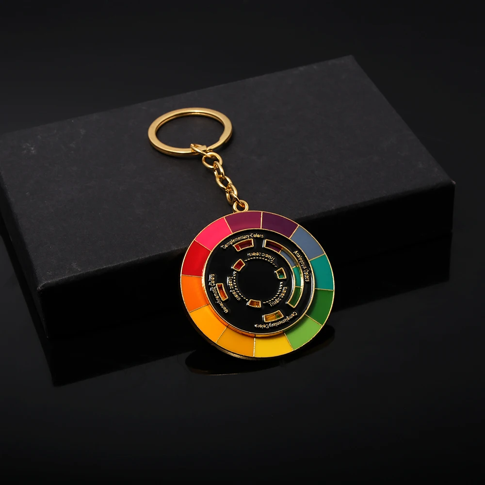 Portachiavi Con Ruota Di Colore Creativo La Ruota Rotante Si Muove Bene Portachiavi Con Ciondolo Interattivo Per Donna Uomo Portachiavi Regalo Di Gioi