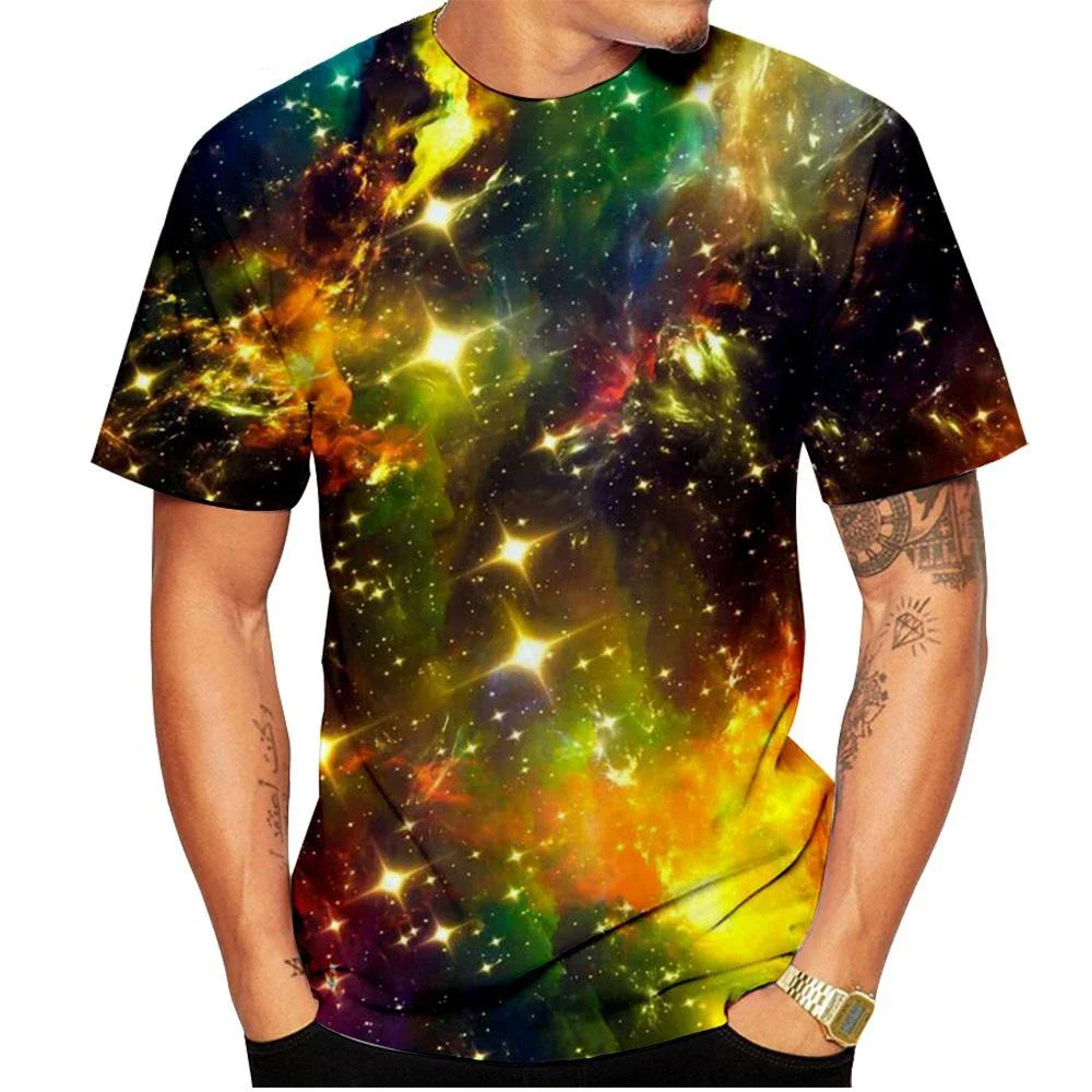 

Fashion T Shirt Starry Sky 3D Print Men Woman Short Sleeve Round Neck T-shirts Summer Streetwear Harajuku Kids Top Tees Clothing