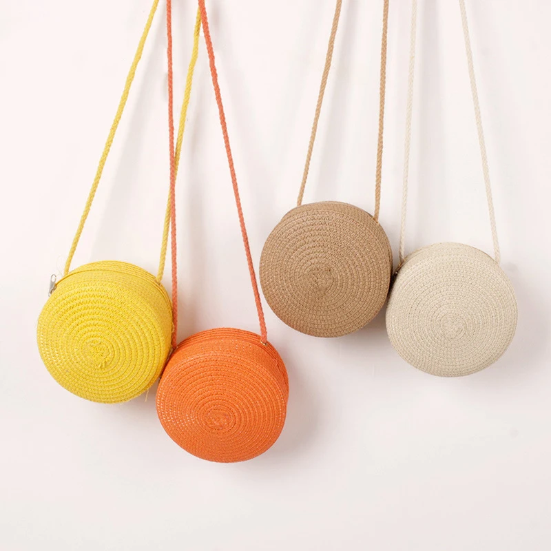 Minimalist ische Stroh tasche Runde Crossbody-Geldbörse Frauen Schulter Berufung Stil Handtasche – Detail 1