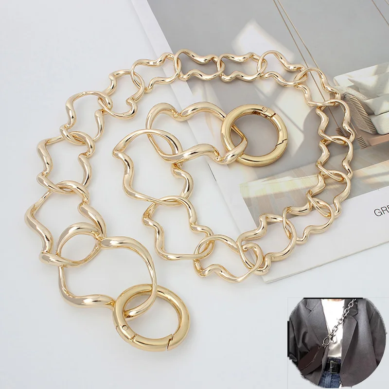 Wear Silk Scarf chains Bag Chain Parts Bag Gold Belt Hardware Handbag Accessories Metal Alloy Wallet Chain Belt Ladies Bag Belts