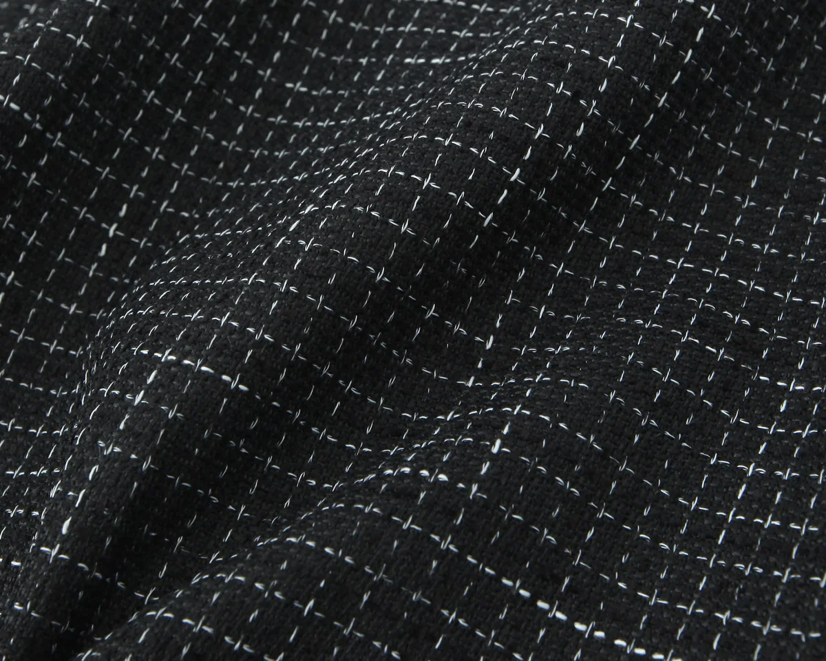French Style Retro V collar Plaid Woven Tweed Blazer + High Waist Mini Short Skirts Suits 2 pieces 1 Set Black White