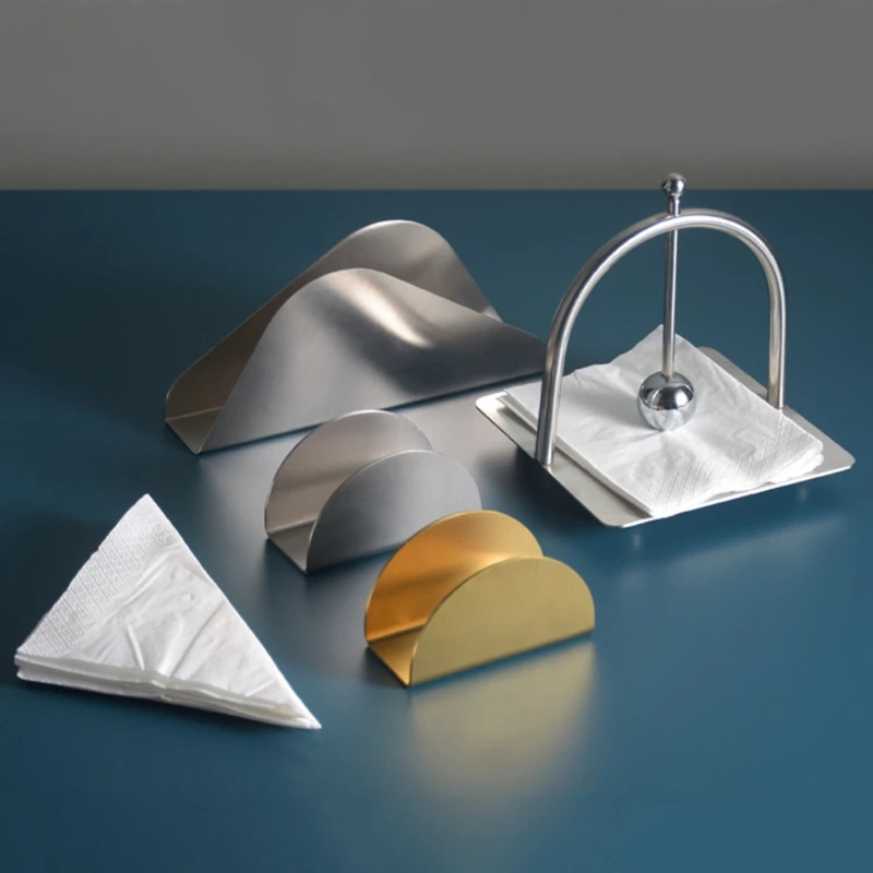 Stainless Steel Tissue Stand Metal Napkin Holder Dispenser Display Rack for Home Kitchen Restaurant Countertop Napkin Holder 3