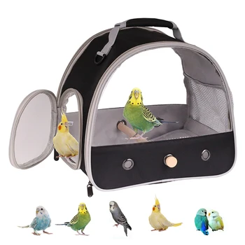 Portable Bird Cage Bag Breathable Parrot Carrier Foldable Parrot Cage Carrier with Perch Soft Mat Shoulder Strap Parrot Transfer