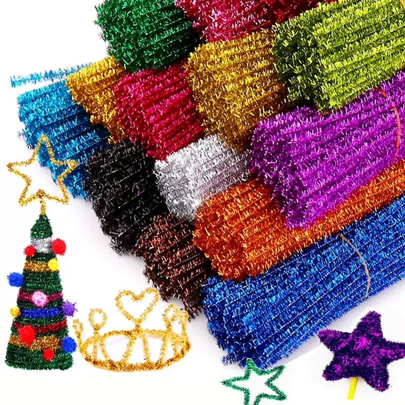 Colorful Chenille Stem 100Pcs 15 Colors Chenille Pipe Cleaner Stems For Kids Tools DIY Crafts And Projects(6 mm x 12 inch)