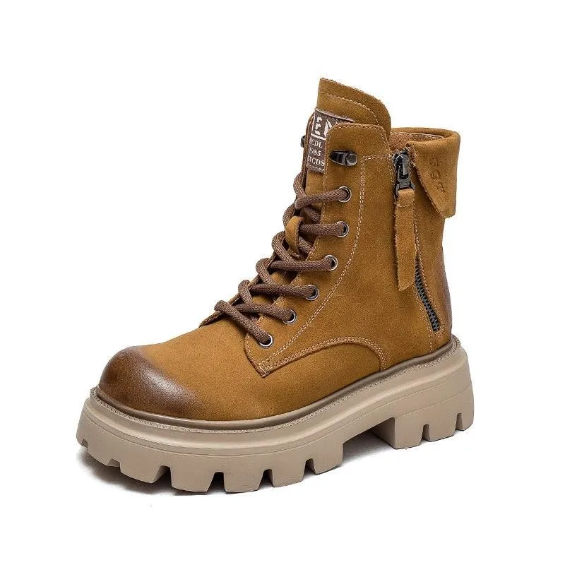 

Женские весенне-осенние новые модные женские ботинки темпераментные 2022 британские Винтажные ботинки на платформе