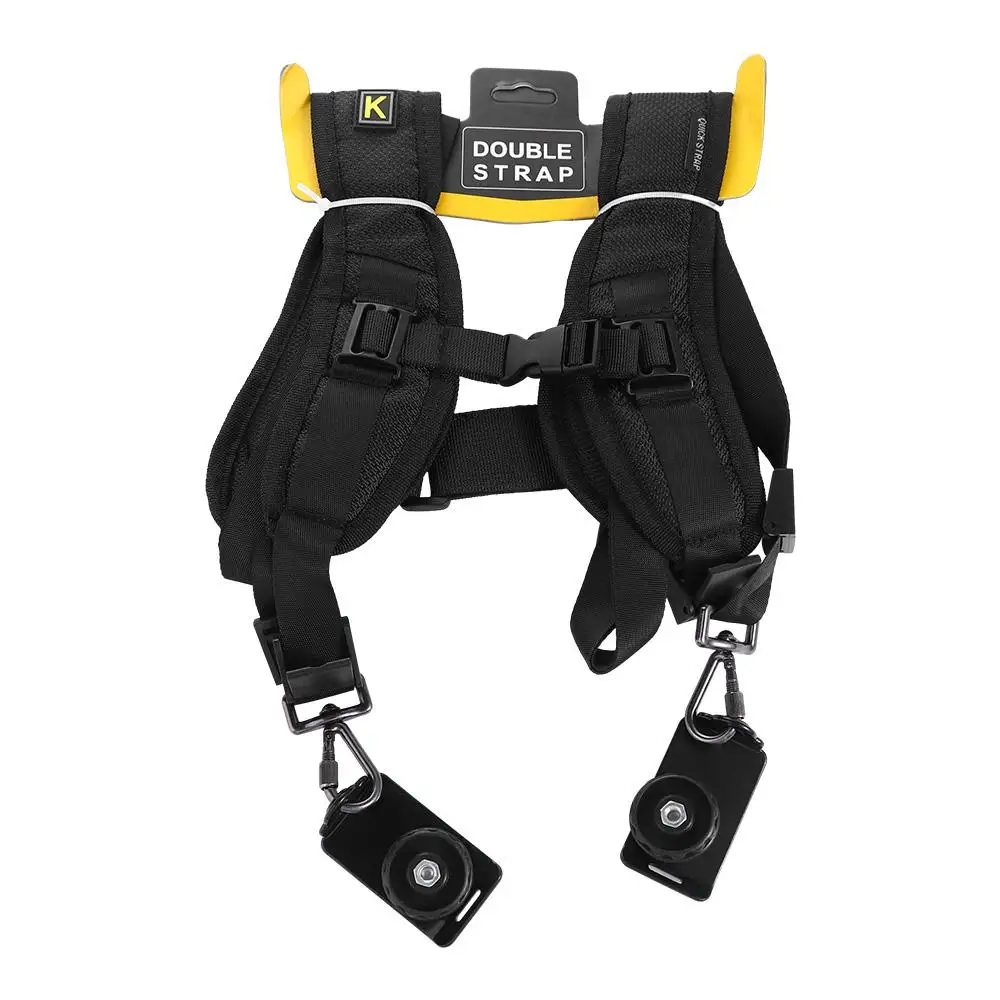 Dual Camera Black Adjustable Strap for Photographic Equipment
