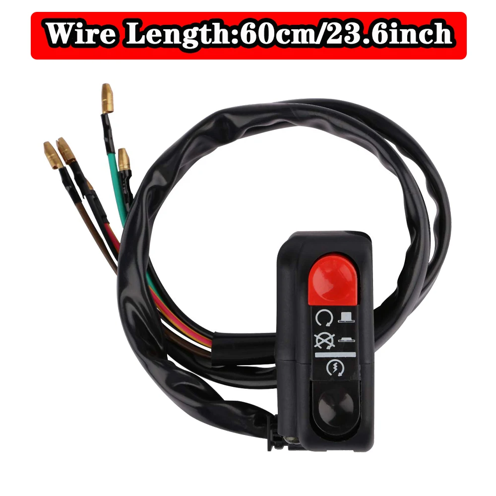 

22mm Motorcycle Switch Handlebar Switch Starter/Kill Push Button Switch for ATV Scooter Pit Dirt Bike 7/8inch Handlebar