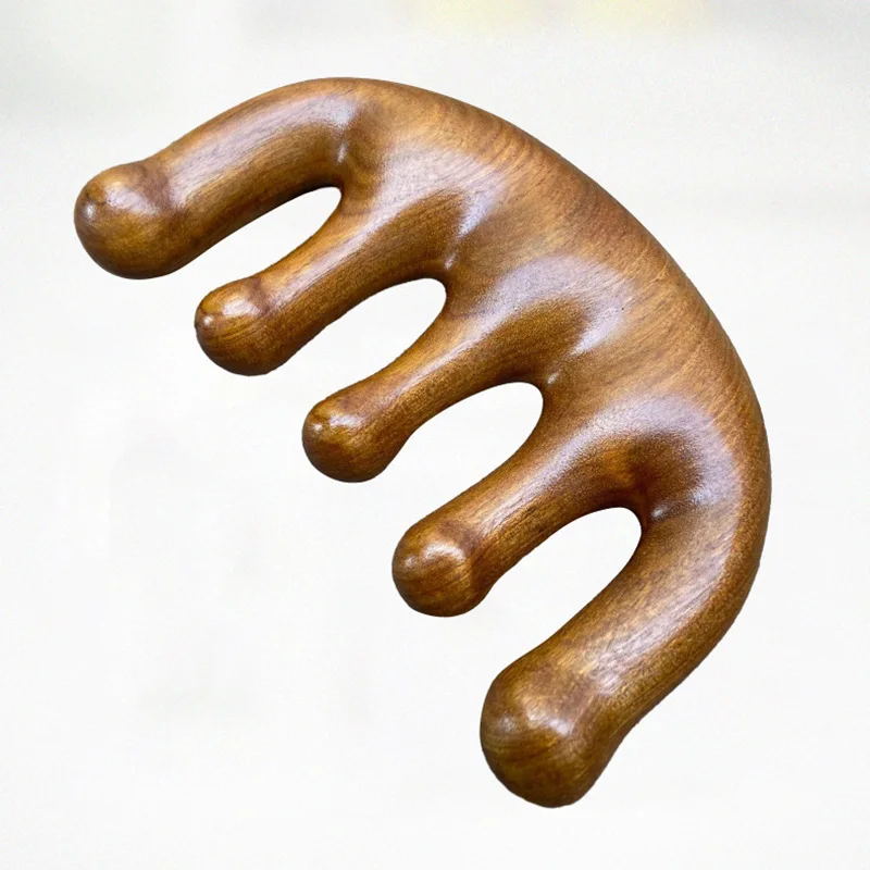 Sandalwood Five-finger Meridian Massage Anti-screw Comb Activity Gym Curly Hair Brush Gift Birth Health Care Tools for Women