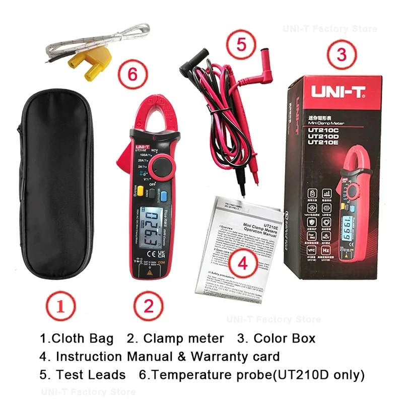 Uni-T Ut210D Pinza Amperimétrica Digital Valor Eficaz Verdadero Voltaje Resistencia Capacitancia - Foto 3