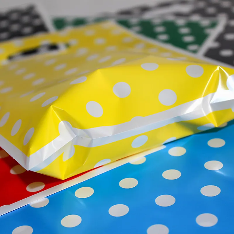 20 Stück Bedruckte Geschenktüten mit Polka Dots, Plastik-Süßigkeitentüten, Partytüten für Kinder, Jungen und Mädchen, Geburtstagsparty-Zubehör und Dekoration – Detail 6