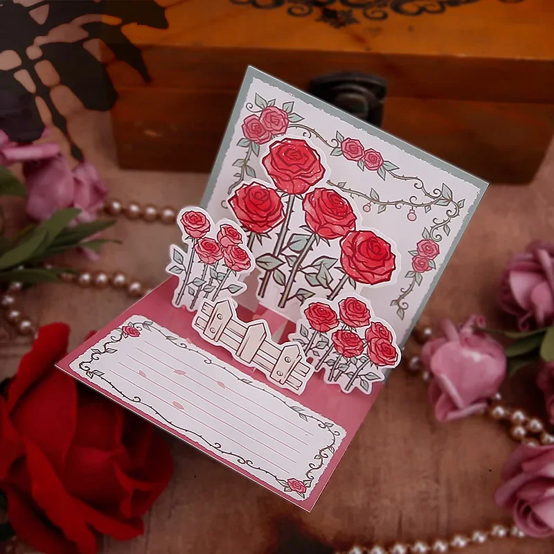 3D Pop up Style DIY Greeting Card Qixi Valentine's Day 520 Advanced Message Card Including Envelope General Holiday Gift