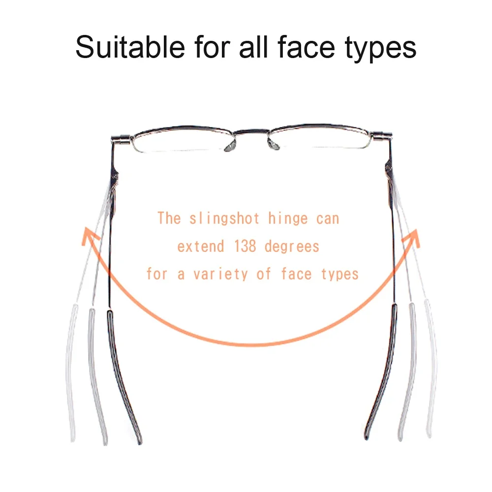 Slingshots Glasses Magnifying Glasses Progressive Reading Glasses for Men Women Foldable Full-Rim Frame Gafas Presbyopic Gafas 2