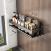 kitchen Stainless steel storage rack no punching bathroom wall shelf Seasoning bottle storage kitchen accessories organizer 1