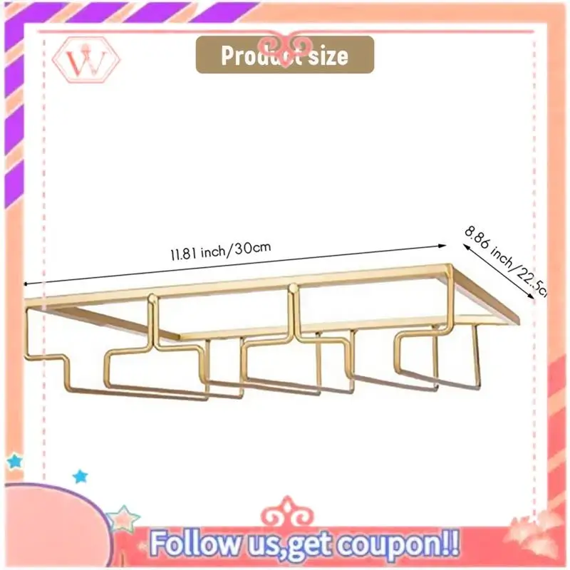 Upgraded 3 Rows Wine Glass Rack Under Cabinet Stemware Holder Iron Wine Glass Organizer Glasses Storage Hanger For Bar Kitchen