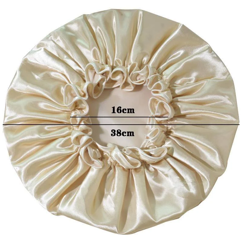Extra Large Waterproof Shower Cap Double Layer Adjustable Elastic Reusable Bath Caps for Women Men