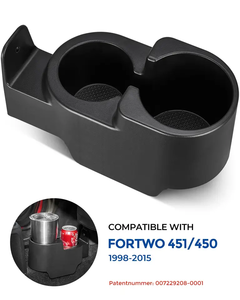For Smart Fortwo 451/450 1998-2015 Upgraded Double Cup Holder Drinks  Holders Deeper Center Console Dual Size Mount Center Drink - AliExpress