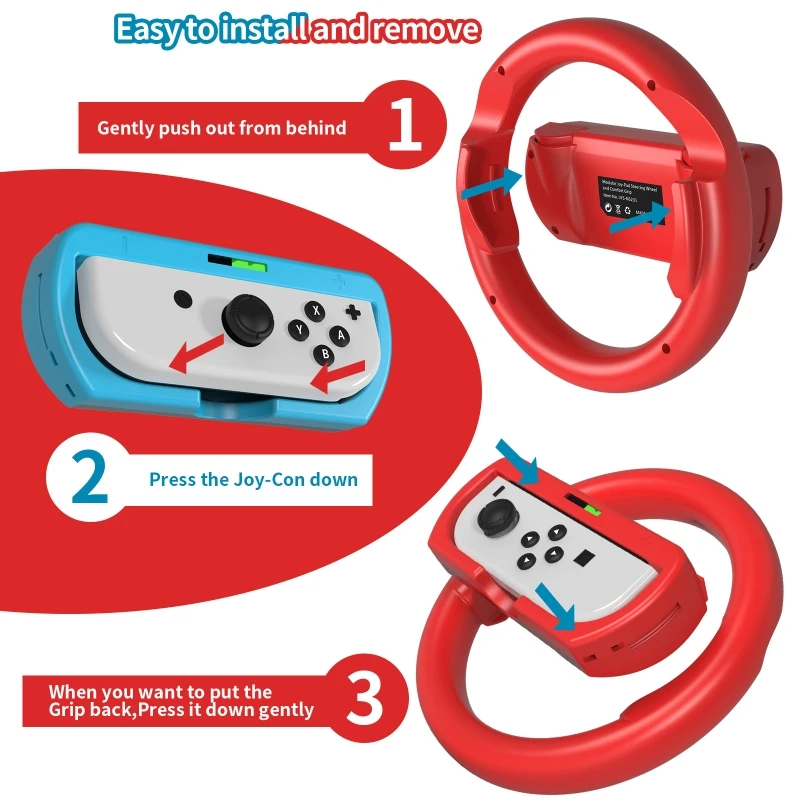 2Pcs Game Accessories Table Golf Jump Racing Car Left Right Joypad Tennis Racket Shoot Badminton Game Sport Grip For Switch Oled