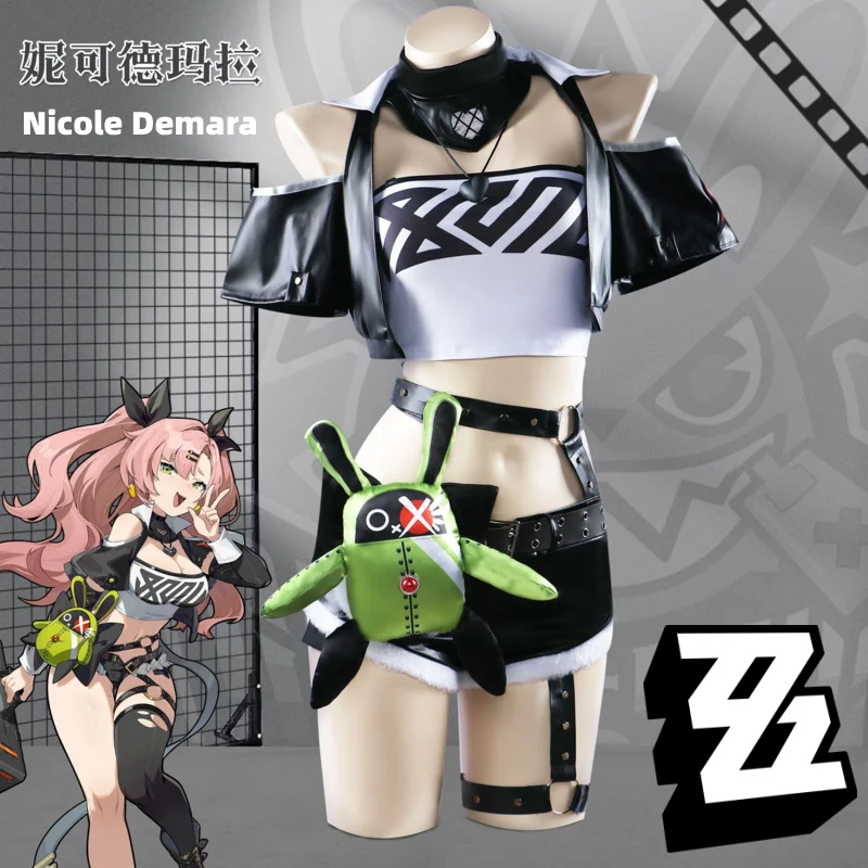 

Zenless Zone Zero Cosplay Costume Nicole Demara Uniform Wig Anime Halloween Shorts Sexy Girl Role Play Outfit Suit For Women