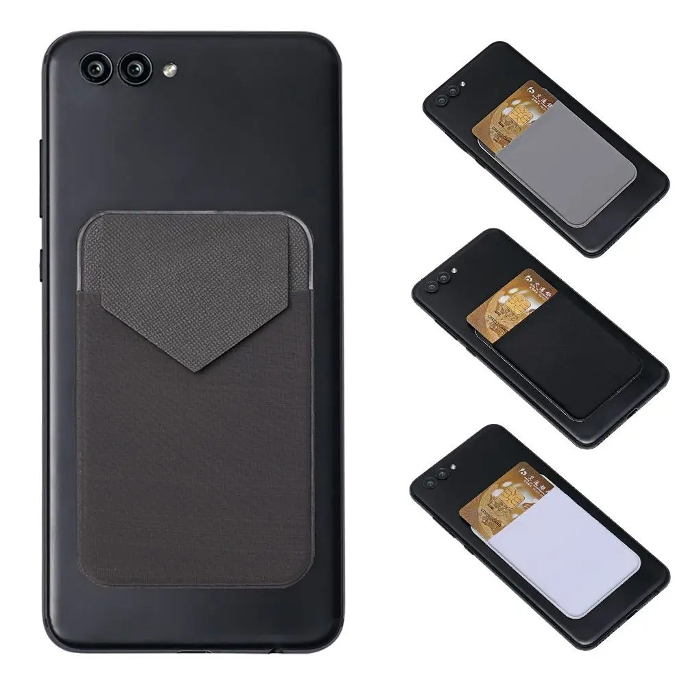 Universal Cellphone Wallet Card Holder Men Elastic Mobile Phone Wallet Credit ID Card Holder Adhesive Pocket Sticker Case