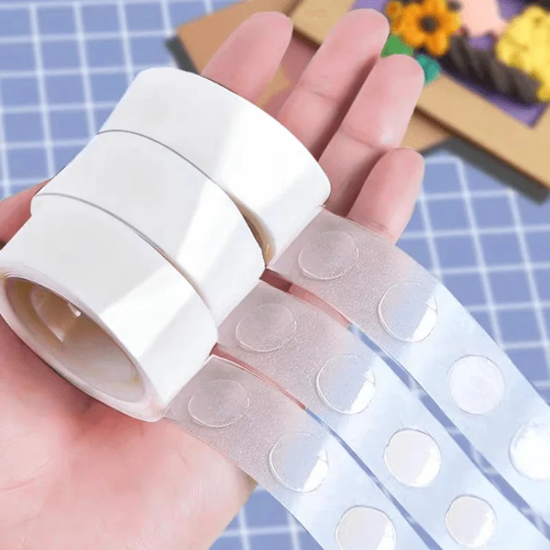 

100pcs/Roll Transparent Dots Glue Removable Double Sided Tape Adhesive for Paste Scrapbook Journal Photo Memo Pad Household