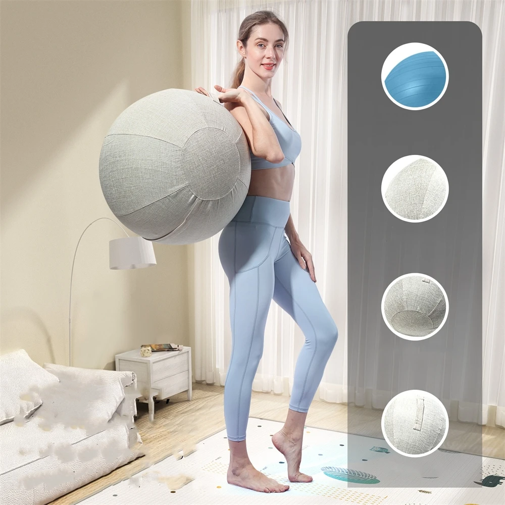 Yoga Ball Cover, Pilates Fitness Sports Exercise, Explosion-proof and Dirt-proof, 55CM 65CM 75CM (Excluding Balls), THANKSLEE
