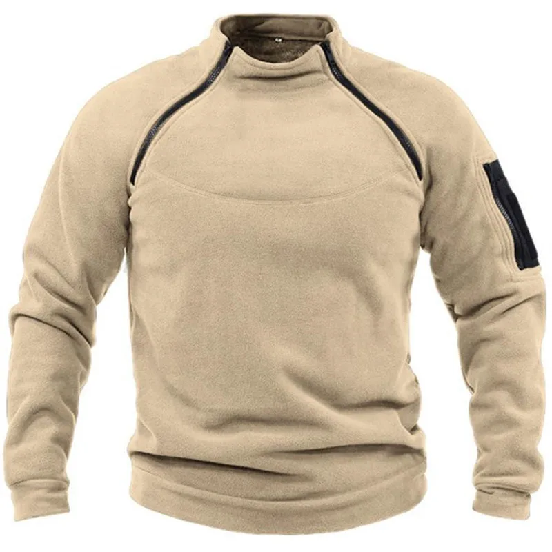 

Y2K Techwear Autumn Men Warm Windproof Tracksuit Fleece Cargo Sweatshirt Fashion Mens Streetwear Zipper Pullover Tactical Jacket