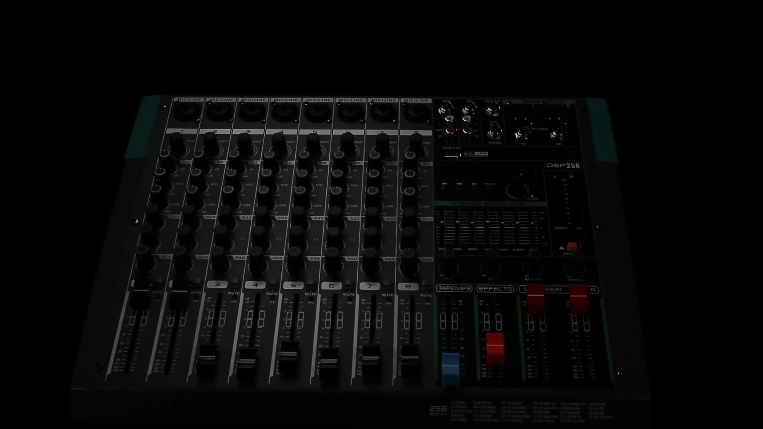 Depusheng 8-kanaals Mengpaneel 8-kanaals USB Audio Mixer Voor Computeropnamen Banden