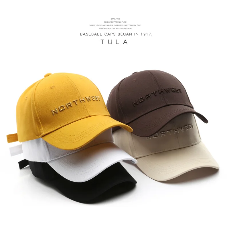

New Cotton Baseball Cap for Women and Men Fashion Letter 3D Embroidery Hat Cotton Hard Top Sun Caps Snapback Hat Unisex