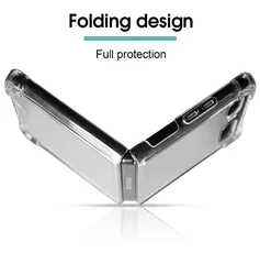 Transparent Shockproof Foldable Phone Case - Slim Protective Back Cover for Galaxy Z Flip 1 (Clear)