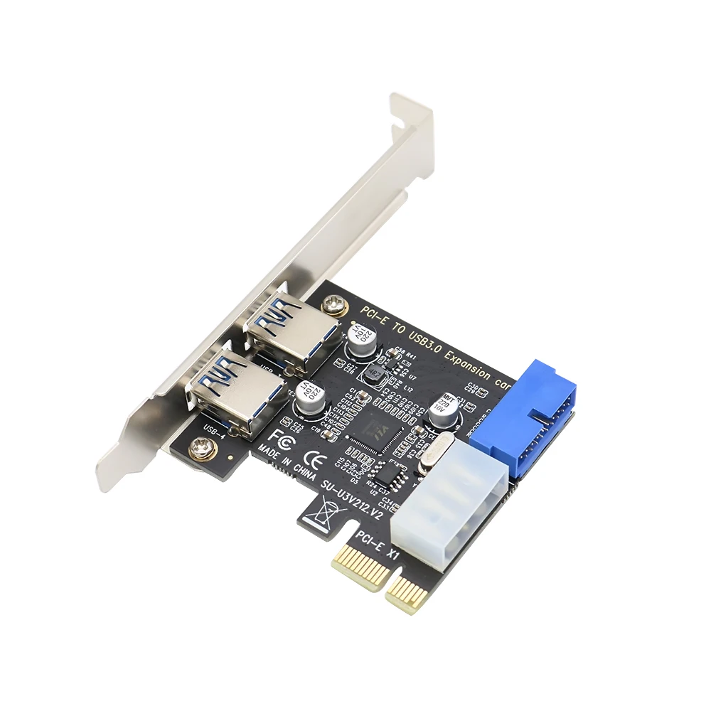 SSD Adapter Card PCIE Adapter Card PCIE Expansion Card PCIE USB Adapter Card 2 Ports PCI Express USB 3.0 Front Panel with Control Card Adapter 4-Pin & 20 Pin