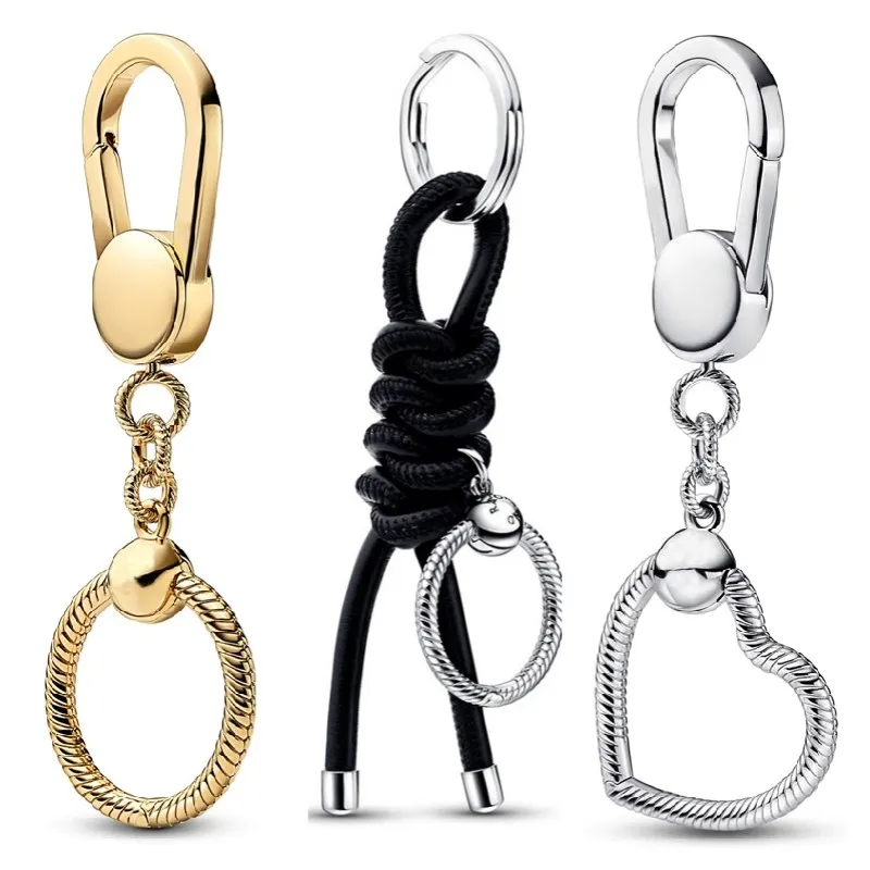 

Original Moments Rose Gold Heart Bag Holder Key Charm Bead Fit Pandora 925 Sterling Silver Bracelet & Necklace Jewelry