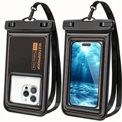 Enhanced Waterproof Phone Pouch with Airbag Touch Screen Protection (Blue)