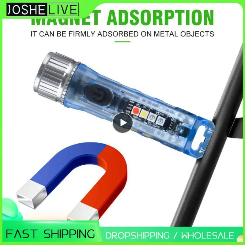 

Водонепроницаемый портативный фонарик, длительное нажатие переключателя для включения суперъяркого режима, брелок, мини-предупредительный