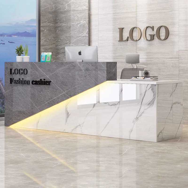 Profissional Modern Reception Desks Nordic Luxury Beauty Salon Reception Desks Display Design Mostrador Commercial Furniture