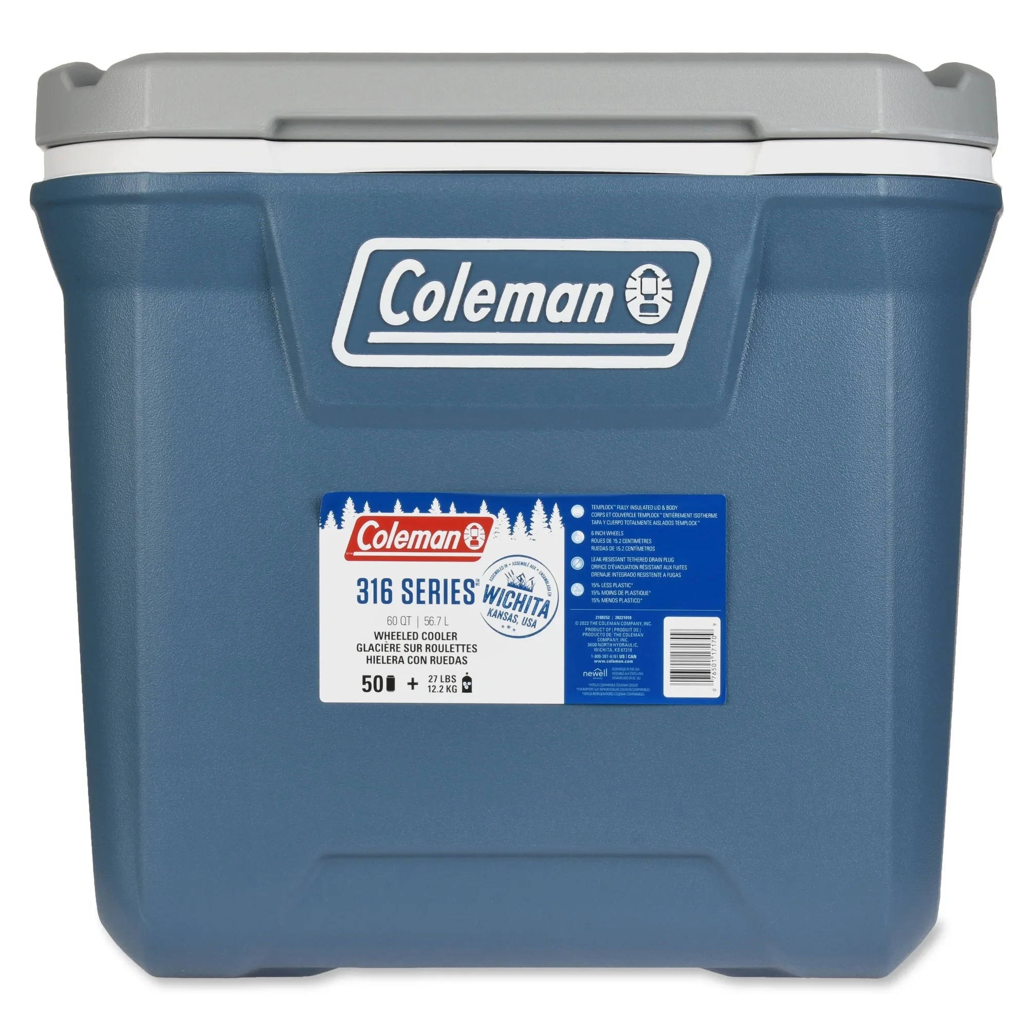 60QT Rolling Ice Chest Cooler 2
