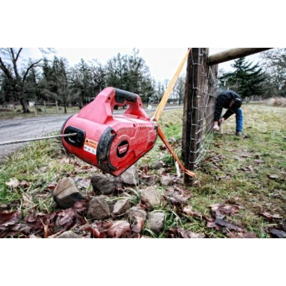 885000 PullzAll Corded 120V AC Portable Electric Winch with Steel Cable: 1/2 Ton (1,000 Lb) Pulling Capacity , Red 2